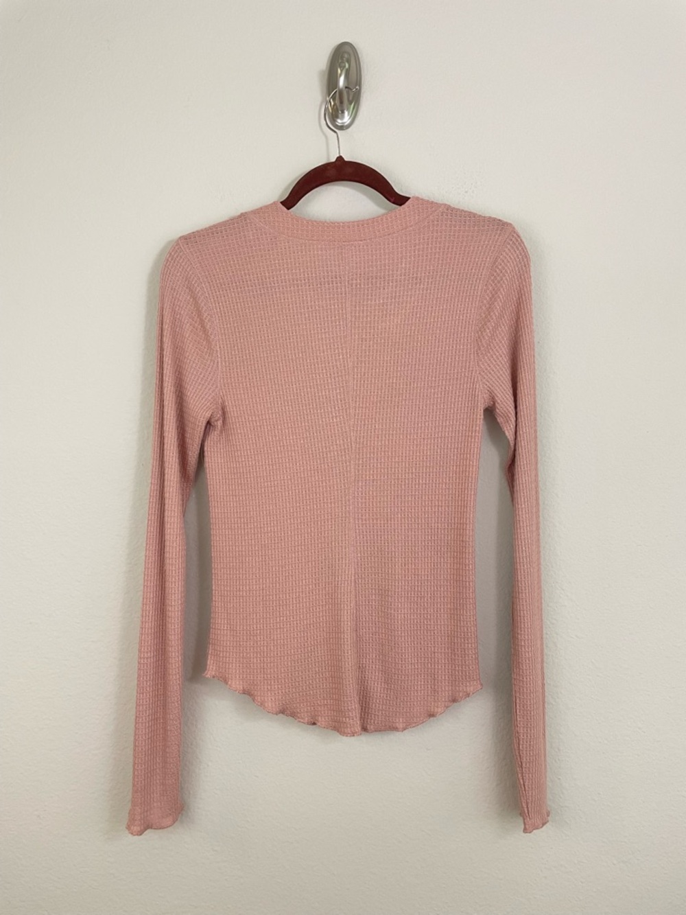 Free People Rose Nude One Of The Girls Henley Top Size Large - Picture 6 of 8